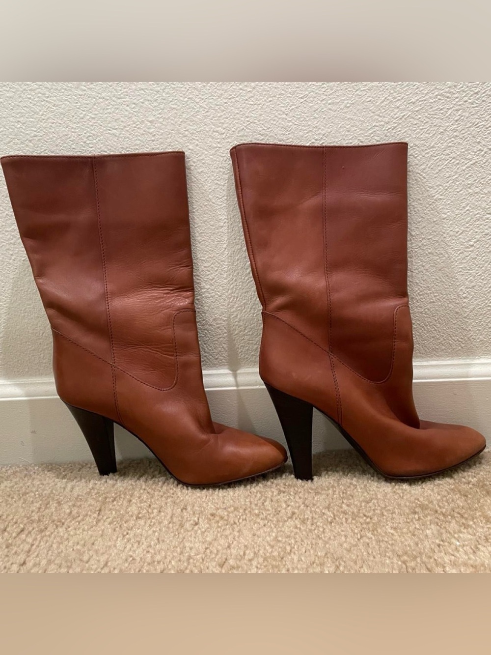 Vintage Coach Monika Leather High Heel Boots (Size 6)